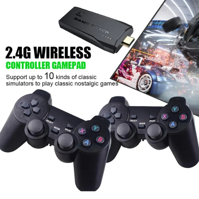 Videogame Stick 10mil Jogos 64gb 2 Controles Sem Fio Console Original