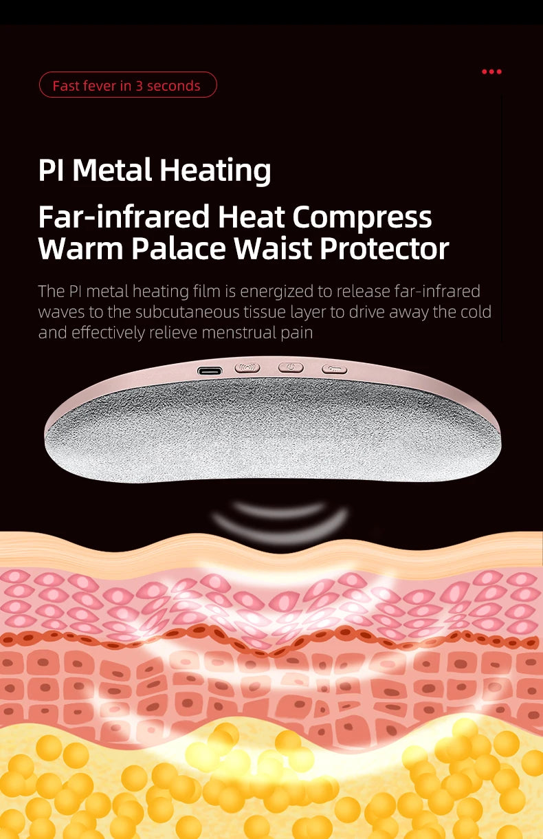 Almofada de aquecimento menstrual portátil, Warm Palace Cinto, Massageador Cãibra Período, Dismenorréia, Aliviar Belt