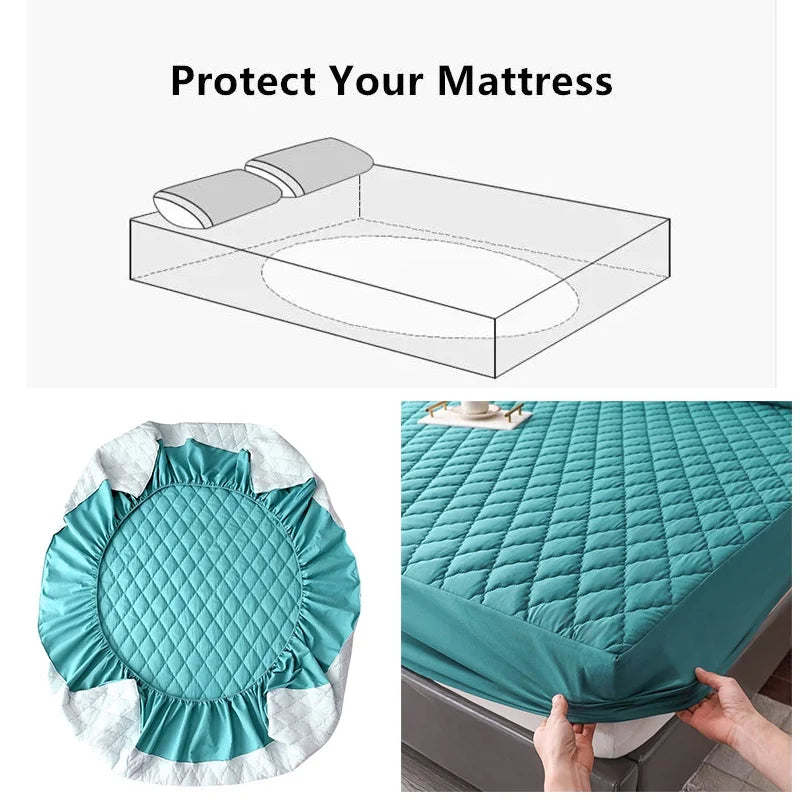 Non-Slip impermeável grossa colchão protetor capa, cabido folha de cama pad, solteiro, duplo, rainha, king size, 1pc, 100%