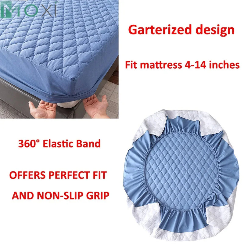 Non-Slip impermeável grossa colchão protetor capa, cabido folha de cama pad, solteiro, duplo, rainha, king size, 1pc, 100%